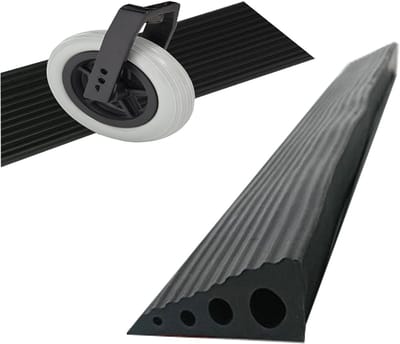 Rubberen Oprijplaat - Overgangsprofiel Drempel - Drempels Overbruggen - Zelfklevend Eenvoudig - 100x19x58cm - Zwart