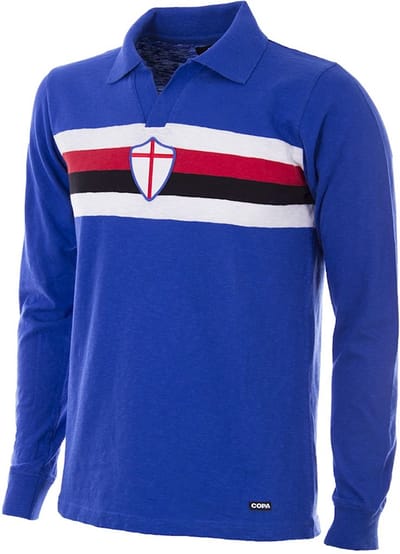 COPA - U. C. Sampdoria 1956 - 57 Retro Voetbal Shirt - XS - Blauw