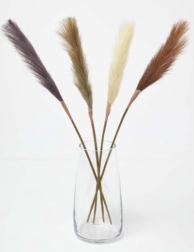 Homescapes set van 4 kunstpampagras takken in natuurlijke kleuren, elk 78 cm