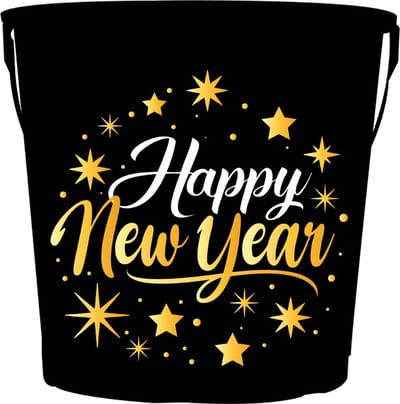 Fiestas Guirca - Emmer Happy New Year metaal - 19 x 23 cm