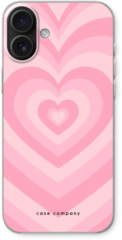 Case Company® - Hoesje geschikt voor iPhone 16 Plus hoesje - Hart Roos - Soft Cover Telefoonhoesje - Bescherming aan alle Kanten en Schermrand