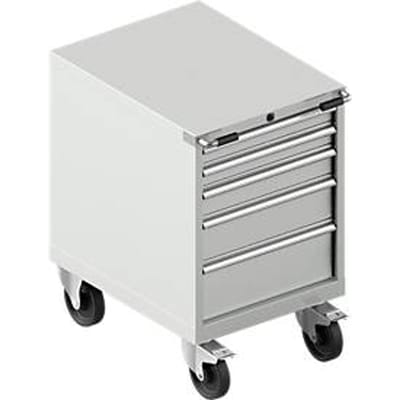 Schäfer Shop Select Verrijdbare gereedschapskast WSK 27-36, 5 laden, H 920 mm, enkele vergrendeling, staal, 75 kg max. belasting, lichtgrijs/lichtgrijs