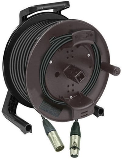 MTI kabeltrommel 50m DMX m.3-p.XLR-stekkers op trommel - DMX-kabel