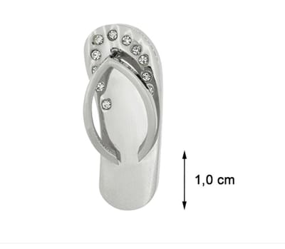 Blinx Jewels Stalen Hanger Pantoffel Sandaal Steentjes Zirkonia