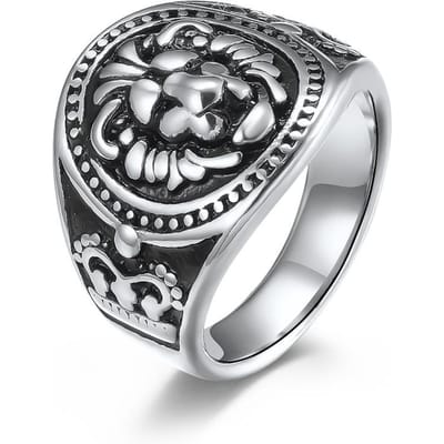 Europese en Amerikaanse Stijl Leeuwenkop RVS Herenring Retro Leeuwenstijl Dominerende Sieraden 10#
