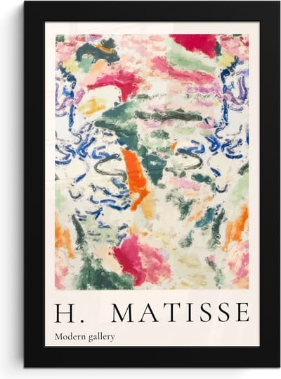 Poster in lijst - Fotolijst 20x30 cm - Posters - Matisse - Kunst - Kleurrijk - Abstract - Posterlijst zwart - Decoratie - Wanddecoratie woonkamer - Muurdecoratie slaapkamer