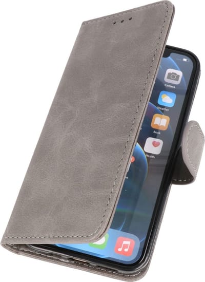 iPhone X / Xs Hoesje Book Case Telefoonhoesje Grijs