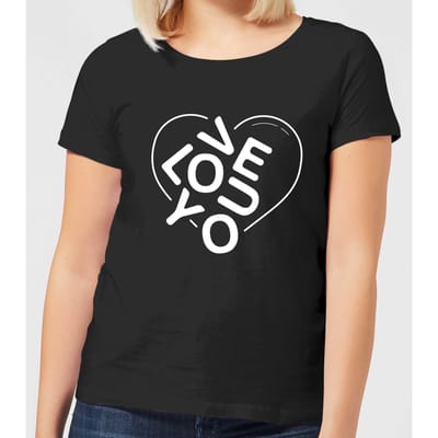 Love You Jumble Dames T-shirt - Zwart - 3XL