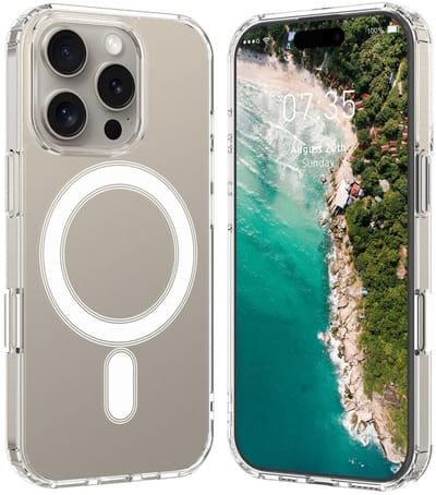 Transparant Hoesje Geschikt voor Apple iPhone 16 Pro Max | Compatibel met MagSafe / Qi2 | Dun TPU | Back Cover met Magneet | Doorzichtig | Ultra Dun