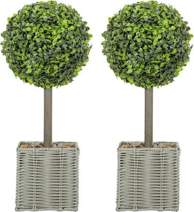 HOMCOM Kunstmatige Topiaries Kunststof, cement Ø15 x 50H cm Groen