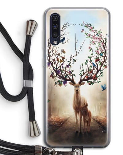 Case Company® - Hoesje met koord geschikt voor Samsung Galaxy A50 hoesje met Koord - Seasons Change - Telefoonhoesje met Zwart Koord - Bescherming aan alle Kanten en Over de Schermrand