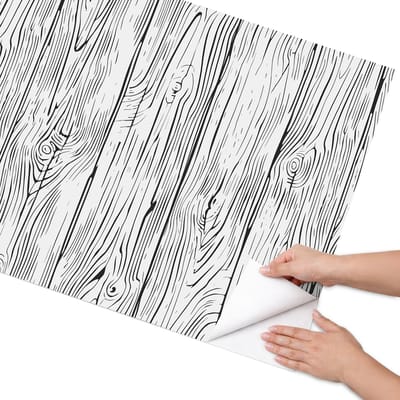 Coloray Meubel Wrap Folie - Wit Meubelfolie - 75x150 cm - Decoratiefolie Zelfklevend Houtpatroon - Meubelfolie Zelfklevend - Minimalist Meubelfolie - Wrapfolie Keuken - Wanddecoratie - Texturen