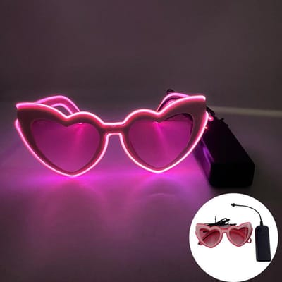 Hartvormige Bril Leuke Bruiloft Bril Led Bril Gloeiend Voor Cadeau Feest Bruidsdouche other pink