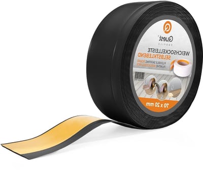 Zelfklevende Plint - Afwerkstrip Vloer - Wanden Afwerken - Flexibel PVC Materiaal - 70 mm x 20 mm - Zwart