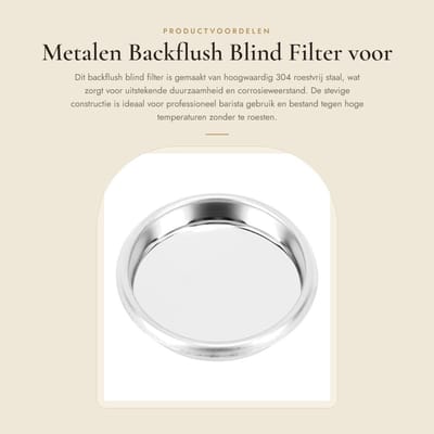Dailygoods- Backflush Filter - 58 mm - Roestvrij Staal - Professioneel Gebruik - Duurzaam - Effectieve Reiniging - Koffiezetapparaat Accessoire - Koffiefilter