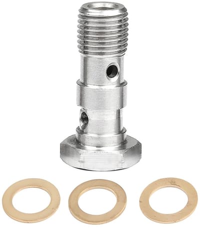 Dailygoods - Metrische schroefdraad remkoppeling - Turbo-schroefdraad aansluiting - Roestvrij staal - Universeel - Motorfiets remvloeistof adapter - M10