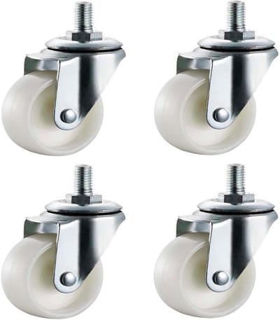 4 Stuks Zwenkwielen Nylon 40mm voor Meubels en Apparaten, Draaglast 100kg