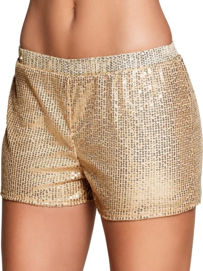 Boland - Hotpants Sequins goud (M) - Volwassenen - Danser/danseres - 80's & 90's - Disco