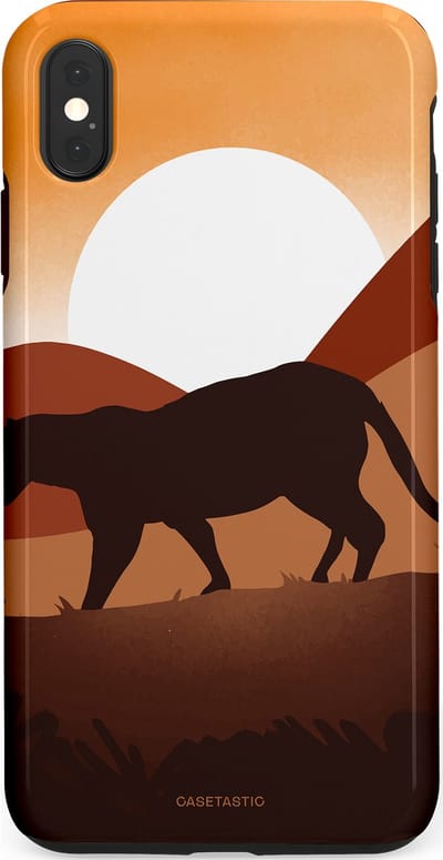 Casetastic Hoesje Geschikt voor Apple iPhone Xs Max - Stijlvolle Beschermende Duo-layer Case - Zonsondergang Safari
