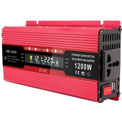 1200W Auto Omvormer 12V naar 220V AC Converter Omvormer LCD Digitale Gemodificeerde Sinusgolf 1200W(220V)