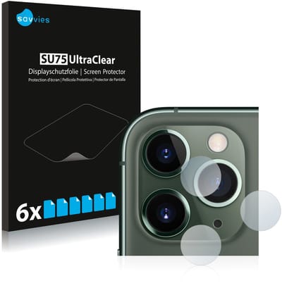 Savvies - Screenprotector voor Apple iPhone 11 Pro Max (ALLEEN Camera Lens) - Folie Beschermfolie transparant 6 Stuks