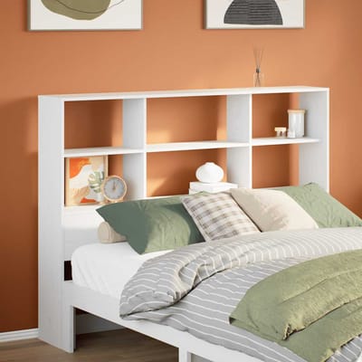 vidaXL - Hoofdbord - met - opbergruimte - 160 - cm - massief - grenenhout - wit