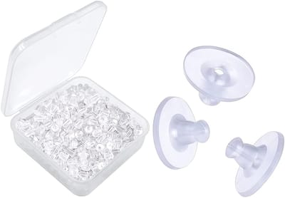 200 stuks sluitingen voor oorbellen, oorbellen, oorbellen, oorbellen, silicone, helder rubber bullet clutch earring veiligheidskussentjes