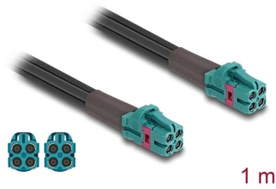 Delock Cable Mini FAKRA Z jack quad to Mini FAKRA Z jack quad B-Type