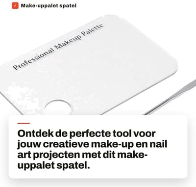 Dailygoods- Make-uppalet Acryl 15 x 10 cm - Spatel Roestvrij Staal - Cosmetisch Mengpalet - Nagelkunst - Schoon en Snel Mengen