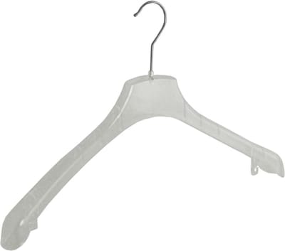 De Kledinghanger Gigant - Mantelhanger - Kostuumhanger - Jassenhanger - Volwassenen - F1/45 - 50 Stuks - Kunststof - Transparant - Schouderverbreding 4,2 cm - 45 cm - Kledinghanger - Kleerhanger (F1/45_02/50)