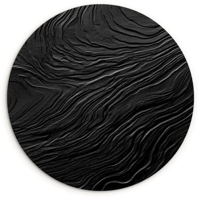 WallCircle® Wandcirkel 120x120 cm - Muurcirkel Zwart - Abstract - Hout - Muurdecoratie woonkamer - Wanddecoratie slaapkamer - Kamer decoratie accessoires - Ronde schilderijen XXL