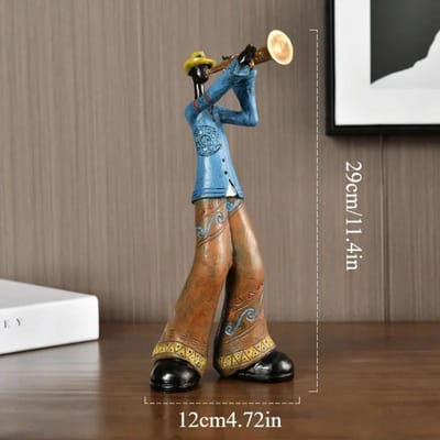 YuryFvna Figurine Moderne Abstraite en Résine Groupe de Musique Sculpture Musicien Statue Instrument de Musique Décoration Maison Bureau Salon gray