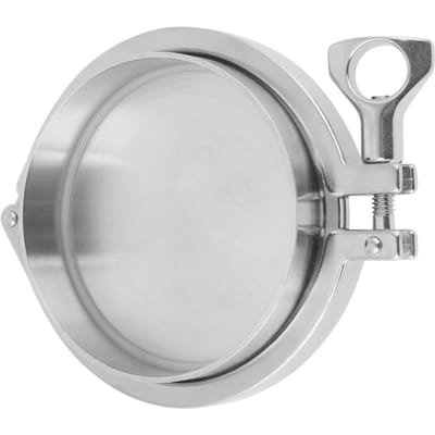1 jeu Raccords de Tuyauterie Sanitaire en Acier Inoxydable 102mm 4 Bouchon d'Extrémité Manchon à Souder Collier Joint gray