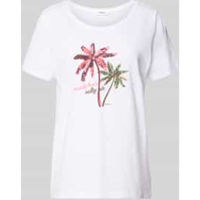 Zachte katoenen T-shirt met print op de voorkant en ronde hals voor vrouwen s.Oliver