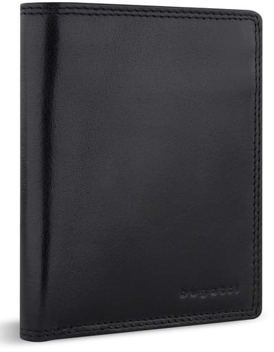 bugatti Leren portemonnee Savona Upright Wallet With Flap 8CC Black zwart