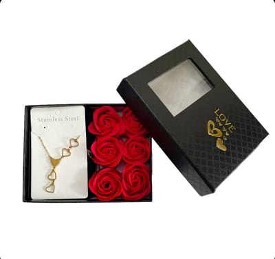 Halsketting met Licht Luxe Elegante Delicate Hart Hanger Charme Ketting Koreaanse Mode Ketting, Met Geschenkdoos , Eeuwige Bloem, Sieradenverpakking, geschikt als cadeau voor verjaardag, Kerstmis, Valentijnsdag.