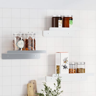 vidaXL - Wandschappen - 3 - st - roestvrijstaal - zilverkleurig
