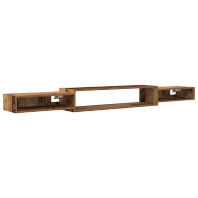 vidaXL - Wand - gemonteerd - TV - Kast - Muurmontage - Oud - hout - 220 - x - 28 - x - 21 - cm
