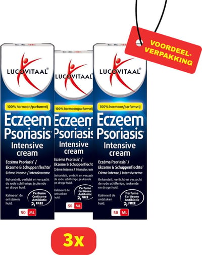 Lucovitaal Eczeem Psoriasis Intensive Cream - Eczeem Crème - 3 x 50 ml - Voordeelverpakking