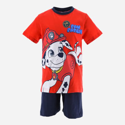 Nickelodeon Paw Patrol - Shortama - Maat 98 - Marshall - Pyjama - Rood met blauw