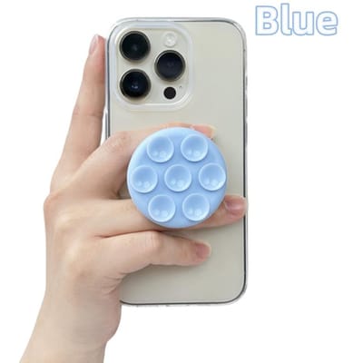 Ronde Siliconen Zuignap Voor Mobiele Telefoon Samsung Voor iPhone Plakkerige Vingergrip Standaard Sticker Zuignap Telefoonhouder GripTok blauw