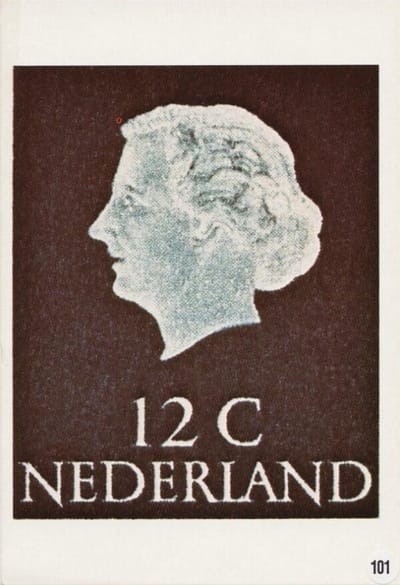 Briefkaart met afbeelding koningin Juliana postzegel