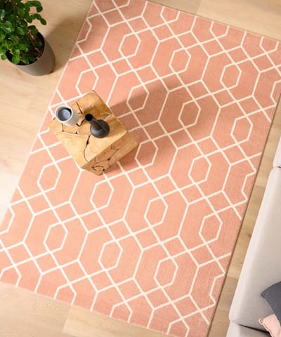 Geometrisch vloerkleed - Aria lichtroze 160x230