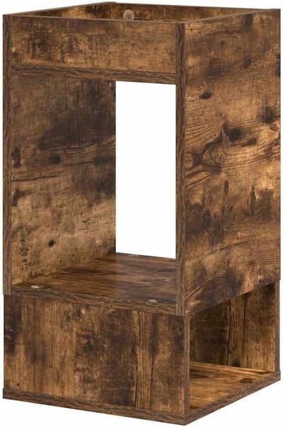 Bijzettafel Hout - Nachtkastje Tafel - Woonkamer Decoratie - Glad Oppervlak - 30 x 30 x 56 cm - Gerookt Eiken