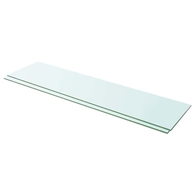 vidaXL - Schappen - 2 - st - 100x25 - cm - glas - transparant