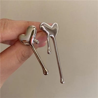 Onregelmatige Metalen Hartvormige Oorbellen Voor Vrouwen Europese En Amerikaanse Stijl Mode Stud Meisjes Kerst Sieraden Cadeaus
