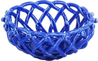 Kitsch Kitchen mandje porselein rond Streetstyle blauw S