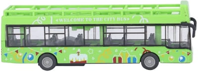 Dailygoody - Groene Bus - Speelgoedauto - Terugtrekfunctie - Groente - Creatief Speelgoed - Voor Kinderen - 6 maanden en ouder