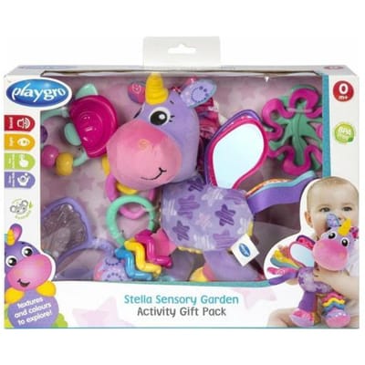 Playgro Geschenkset Stella Eenhoorn - Kraamcadeau - Kadoset - Hangspeeltjes - 3 Bijtpseeltjes - 3 geschakelde ringen