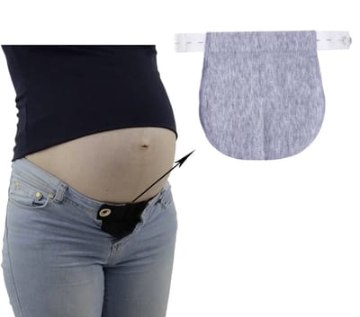 Cabantis® Zwangerschapsbroekverbreder – Broekverbreder & Buikband Riem – Verstelbare Extender voor Zwangerschap – Comfort & Ruimte - Grijs